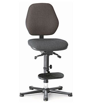 ESD chair BASIC 3 Plus, glider, ascent aid, permanent contact, fabric Duotec black, backrest 430 mm