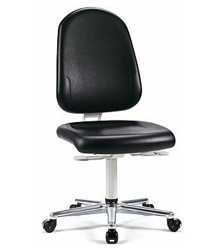 Krzesło robocze Basic 2 do pomieszczeń czystych, z kółkami, wysokość oparcia 500 mm