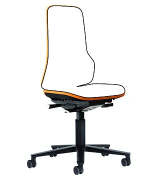 Neon 2 work chair with castors Flexband orange, permanent contact