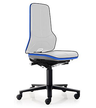 Neon 2 work chair with castors, Flexband blue Synchrontechnik