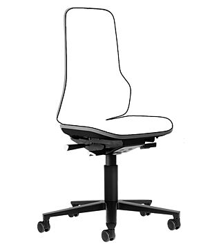 Neon 2 work chair with castors, Flexband grey Synchrontechnik