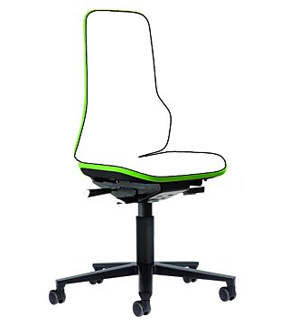 Neon 2 Arbeitsstuhl mit Rollen, Flexband grün Synchrontechnik