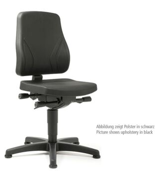 Obrotowe krzesło robocze All-In-One Trend 1 ze ślizgaczami, materiał Duotec czarny