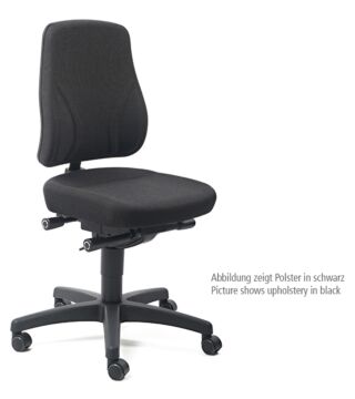 Work chair All-In-One Trend 2, castors, fabric Duotec grey