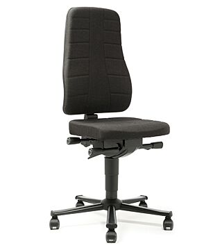 Work chair All-In-One Highline 2, castors, fabric Duotec black