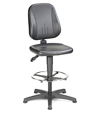 Work chair Unitec 3, with glider and foot ring, imitation leather black