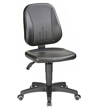 Work chair Unitec 2 with castors, imitation leather black