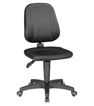 Unitec 2 work chair with castors, black fabric