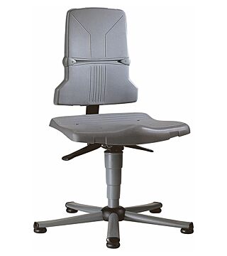 Krzesło robocze Sintec 1 ze ślizgaczami i technologią stałego kontaktu, szary bazaltowy