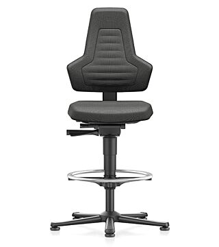 ESD chair NEXXIT 3, with glider and foot ring, fabric Duotec black, without handles