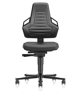 ESD chair NEXXIT 2 with castors, integral foam black with handles