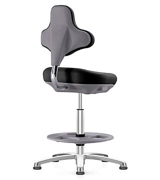 ESD Labster laboratory chair, with glider and foot ring, imitation leather black