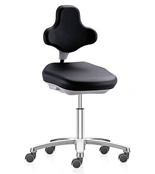 ESD Labster laboratory chair with castors, imitation leather black