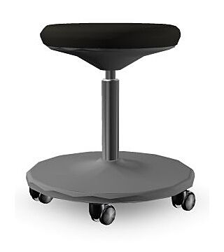 ESD Lab Stool Labster with castors, imitation leather black