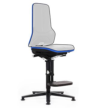 ESD Stuhl Neon 3, mit Gleiter und Aufstiegshilfe, Flexband blau, Synchrontechnik