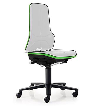 ESD Chair Neon 2 with castors, Flexband green Synchrontechnik