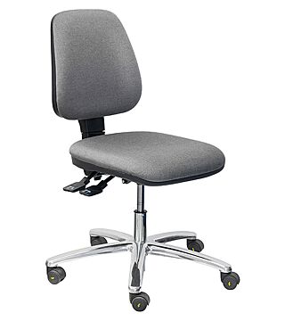 ESD-stoel COMFORT, met wielen, stof antraciet, permanent contact