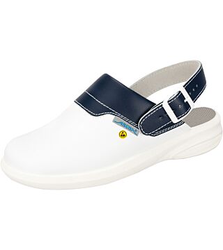 Clog white/blue ESD, 37622 ESD occupational shoes Easy ladies / men, OB