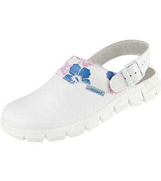 Clog white with print, 7320 professional shoes Dynamic ladies / men, OB