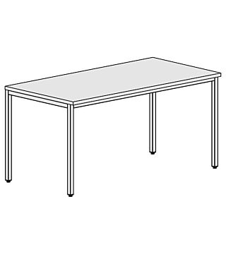 ESD work table Basic, ESD hard laminate, manually adjustable, grey, 1600x800 mm