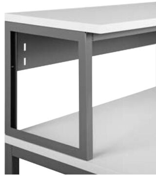 ESD table top frame Basic, grey, ESD laminate, 1600x400 x400 mm