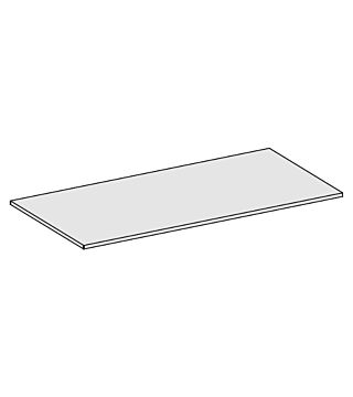 ESD table top Sintro Standard made of ESD hard laminate, without cut-outs, light grey, 1230 x 900 x 27 mm