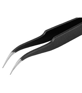 ESD Tweezers, with strong and curved tips, 120 mm