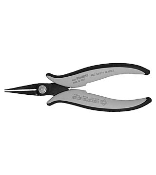 ESD Snipe nose pliers, serrated/pointed/rounded, 160 mm
