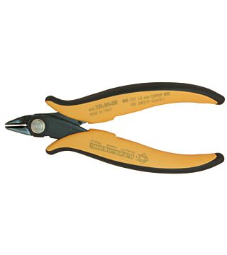 Side cutter with safety clip, pointed, without bevel, Cu 0.81 mm, 132 mm
