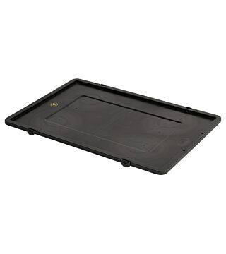 ESD hinged lid with document compartment, black, 600x400mm