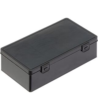 Boîte métallique ESD à charnière, noir, 225x125x60 mm