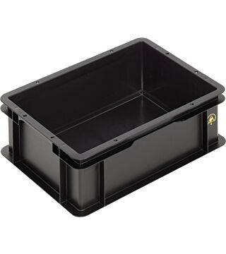 ESD container BL, black, light 400x300x145mm