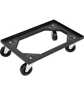 ESD transport roller, 620x420x170mm, with plastic rollers, open, black