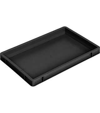 ESD container BL, black, 600x400x56mm