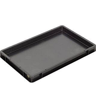 ESD container BL, black, 600x400x56mm