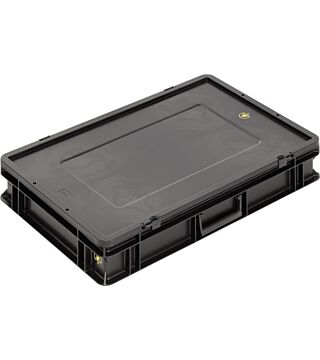 ESD Koffer BL, schwarz, 600x400x111mm