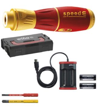 E-Schraubendreher speedE® II electric 7-tlg mit slimBits, Batterien und USB-Ladegerät in L-Boxx Mini