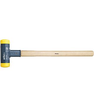 Soft-face hammer recoilless with hickory wood handle, round striking head