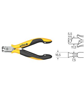 End cutting pliers, Professional ESD Z 47 2 04 115mm Pro, for ESD, End cutting pliers, wide, almost without edge