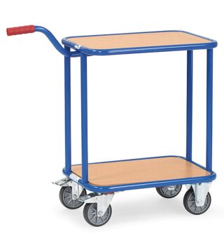 Handle roller, capacity 250kg, with 2 wooden platforms, 600x450mm
