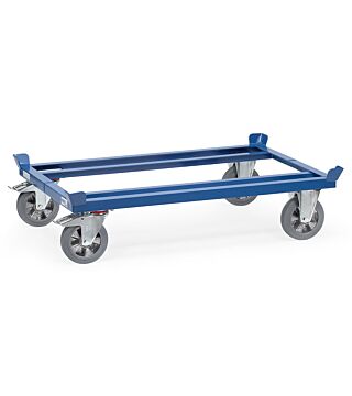 Pallet chassis, max. load 1050kg, for flat pallets and mesh pallets, polyamide wheels, 1210x810mm