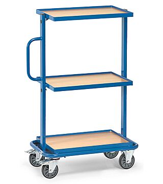 Side trolley, 3 shelves, 200 kg, 605 x 405 mm