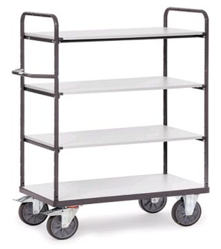 ESD shelf trolley, 4 shelves, 600 kg, 1000 x 600 mm