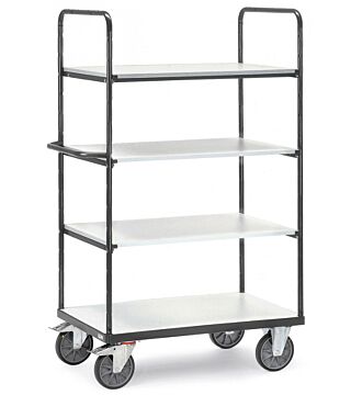 ESD shelf trolley, 4 shelves, 1800 mm height, 600 kg, 1000 x 600 mm
