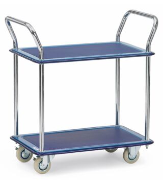 All-steel trolley, 2 shelves, 120 kg, 740 x 480 mm