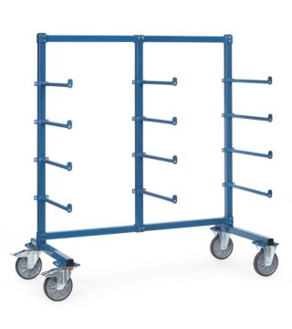 Carrying arm trolley with roll-off protection and PVC 1200 x 800 mm 