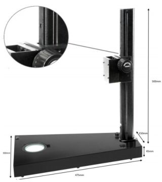 Tripod for inspection device, Vesa standard, with understage lighting