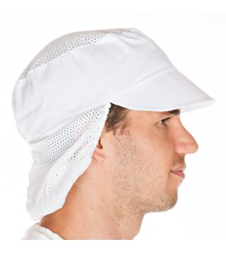 Hygostar Mütze mit Haarschutz weiß mit Netzoberteil