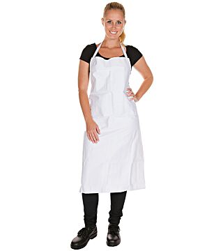 Hygostar bib apron, 80 x 80cm white, 100% cotton