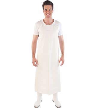Hygostar apron, PVC, white, 300 my + bands, 115 x 90cm